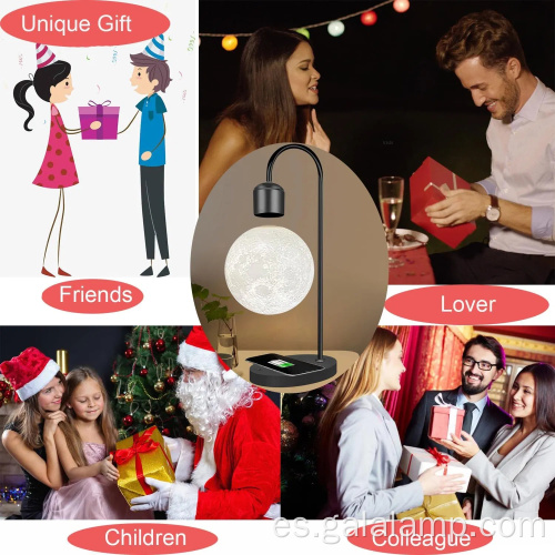 Lámpara lunar con levitación magnética y carga inalámbrica